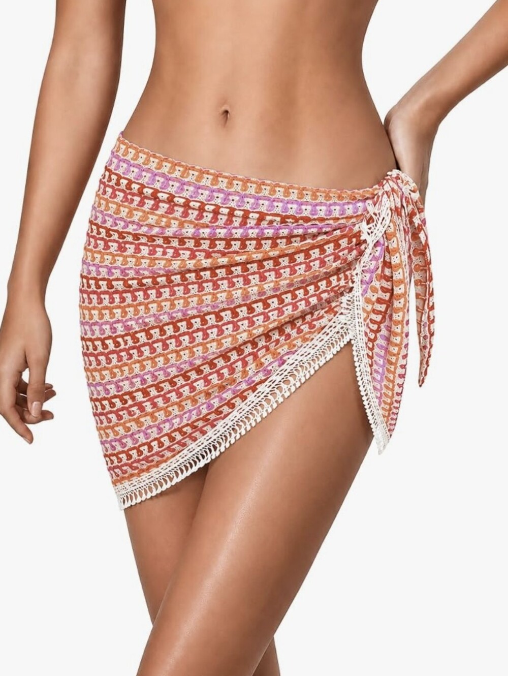 BLUE Crochet Tie-Side Swim Cover-Up